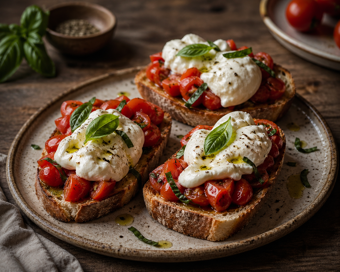 The Ultimate Tomato Bruschetta with Burrata