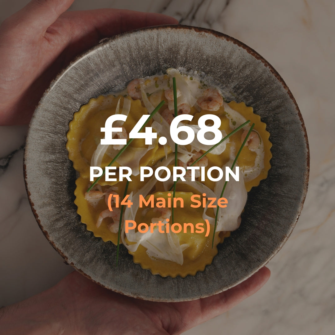 Garlic Prawn, Scallop & Braised Fennel Ravioli (2kg)(14 Main Size Portions)