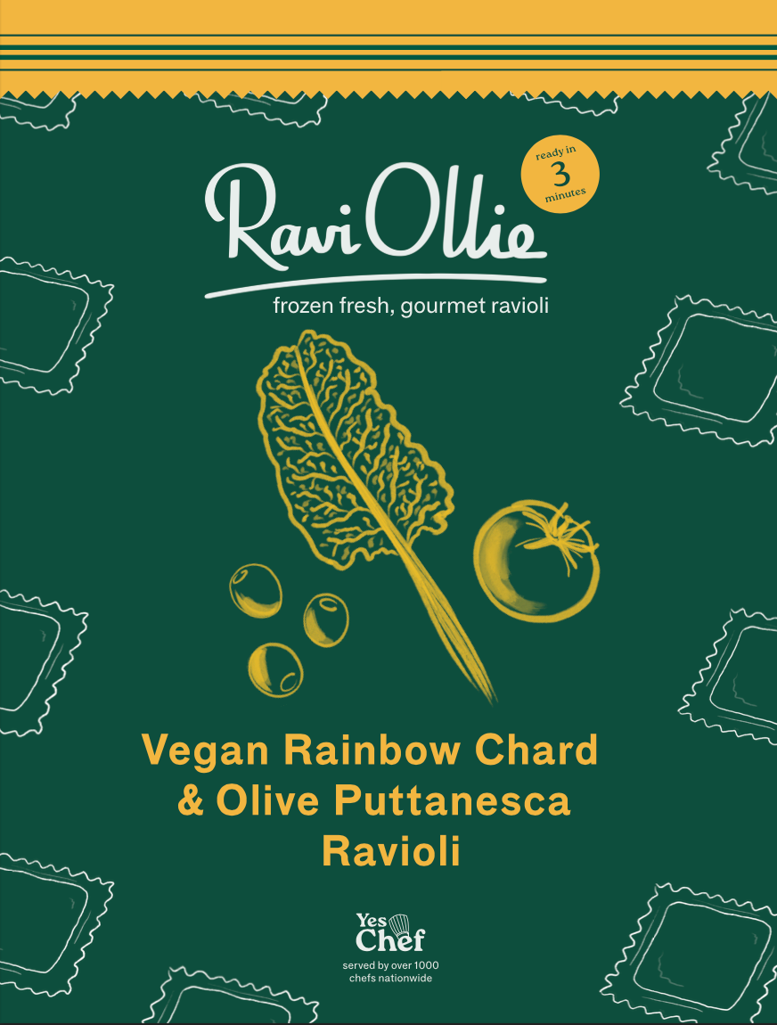 Vegan Rainbow Chard & Kalamata Olive Puttanesca Ravioli (350g)(A Proper Portion For 2)